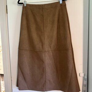 SOLD NWOT Max Studio Faux Suede Midi Skirt